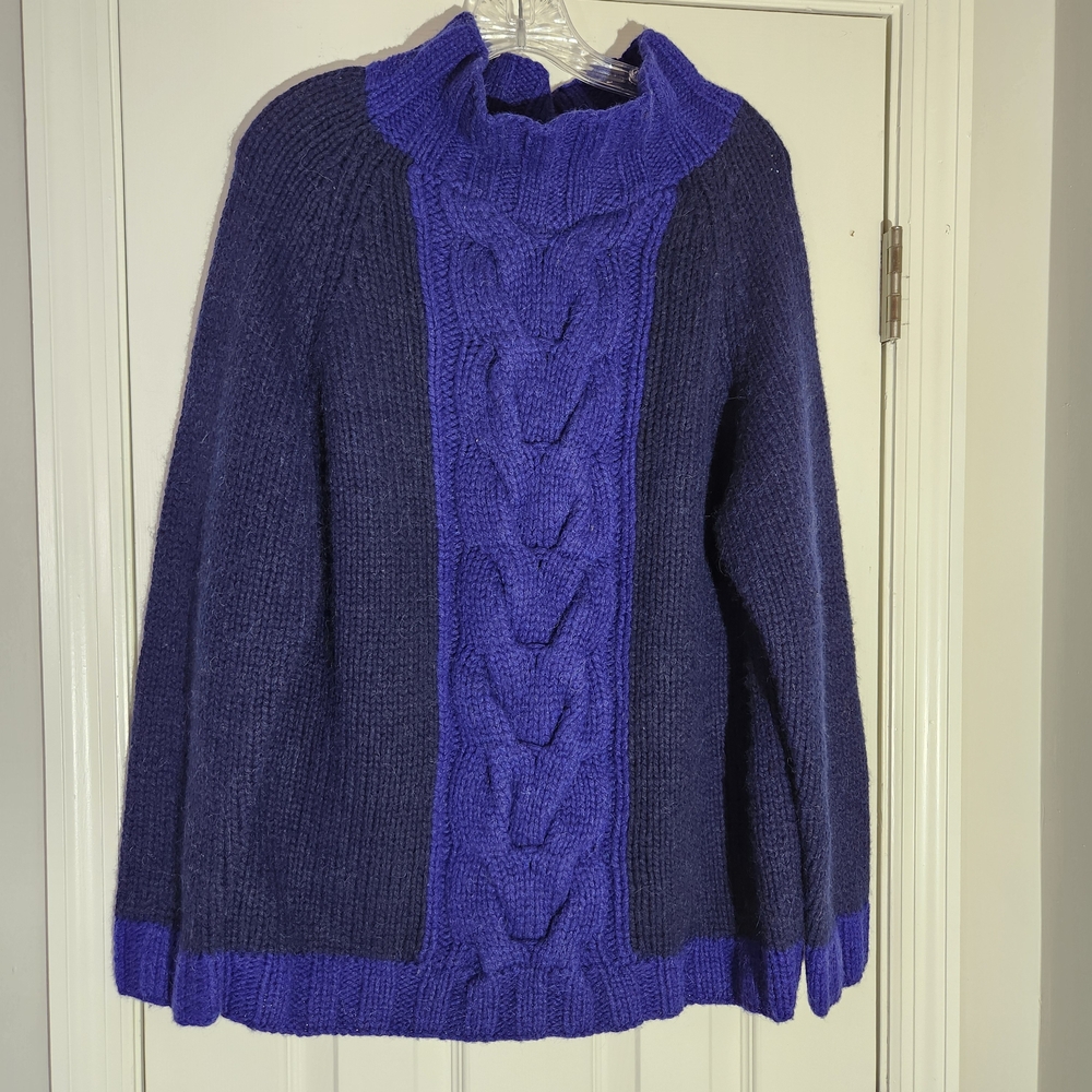 Boden Deep Blue and Violet Cowl Neck Sweater